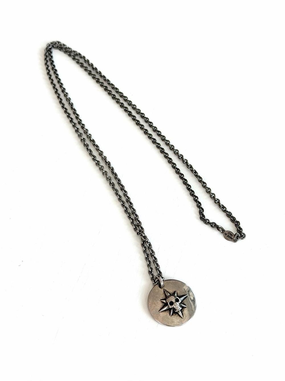 Alexander McQueen Starburst Pendant Necklace in Antique Silver